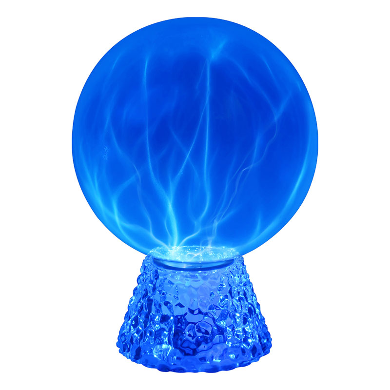 8-Zoll-Plasmaball mit blauem Licht und transparenter Basis