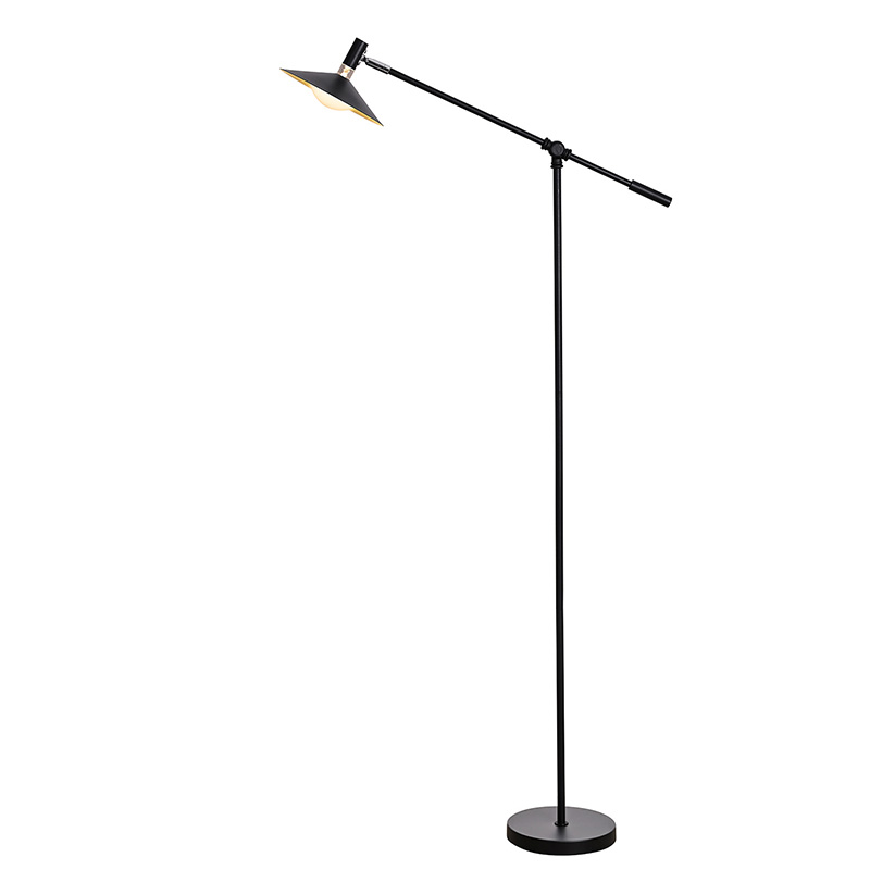 Verstellbare schwarze LED-Stehlampe mit 3 Lichtmodi