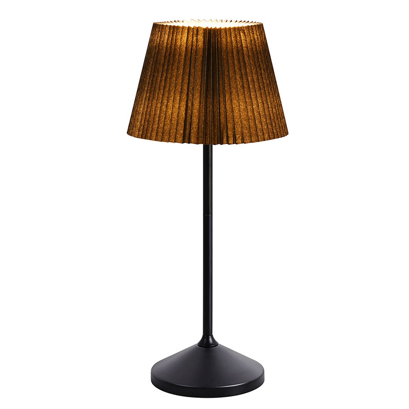 Schwarze LED-Schreibtischlampe mit Stoffschirm