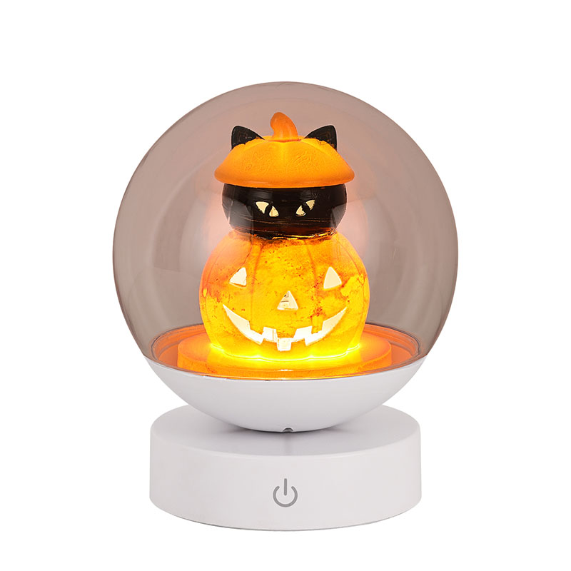 Wiederaufladbares Halloween-Kürbis-Nachtlicht mit Kürbiskopf