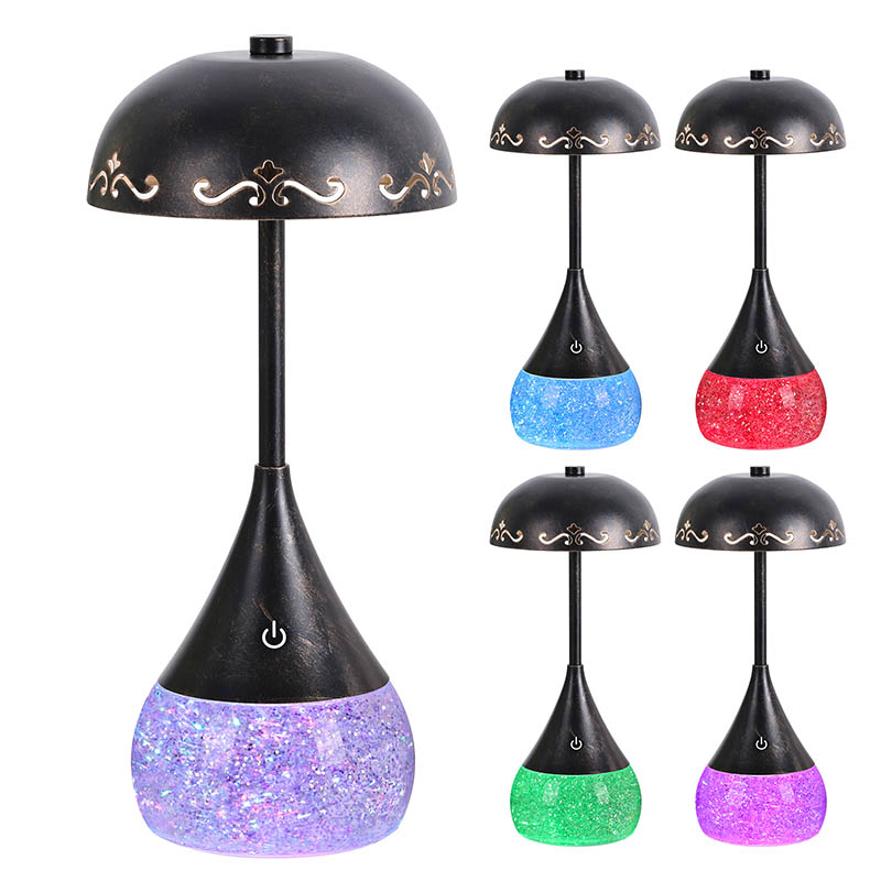 RGB Glitzerflasche LED -Schreibtischlampe mit gebogenem Deckel