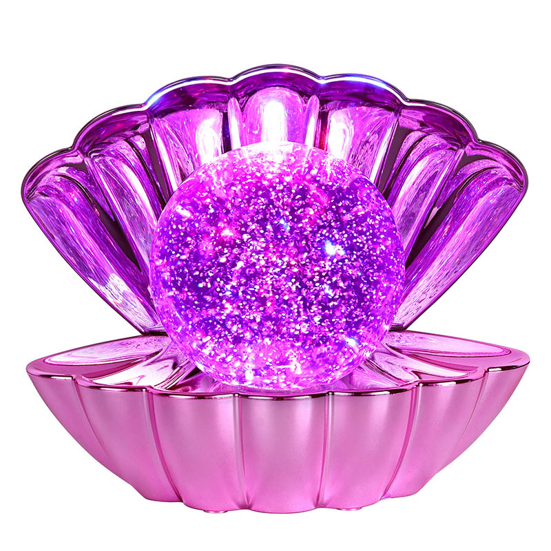 RGB-Muschellampe mit Glitzerflüssigkeit