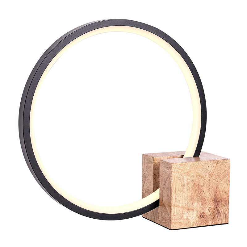 Rotundity LED-Schreibtischlampe mit Holzsockel