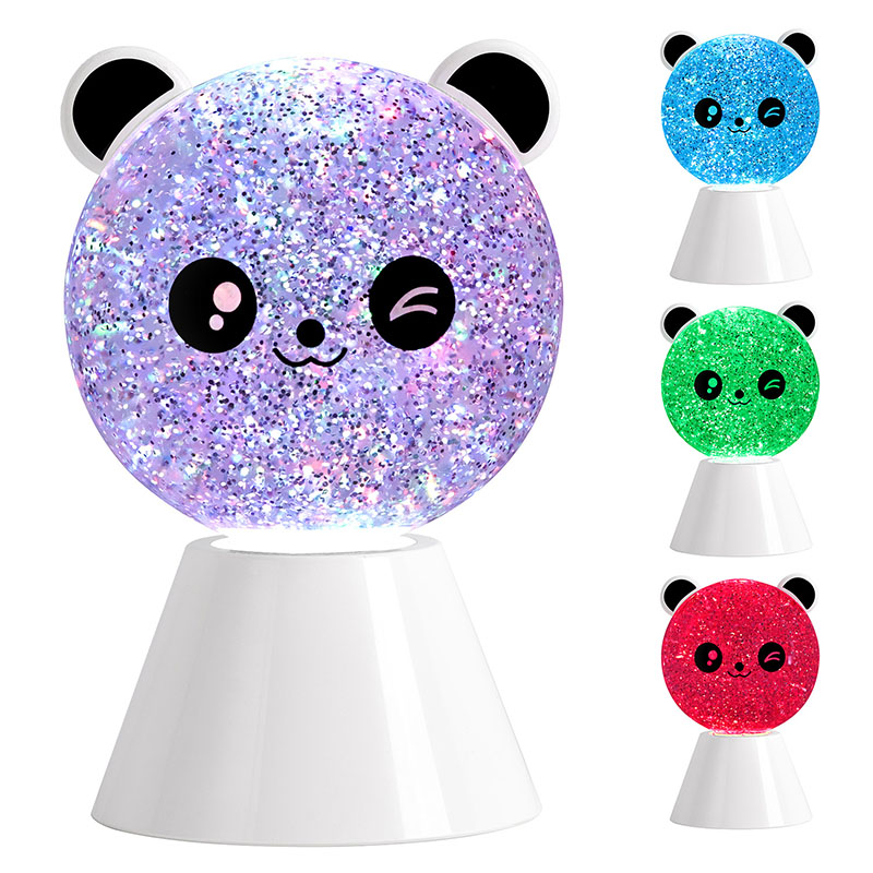 Smile Panda Nachtlampe mit RGB-Glitzerflüssigkeit